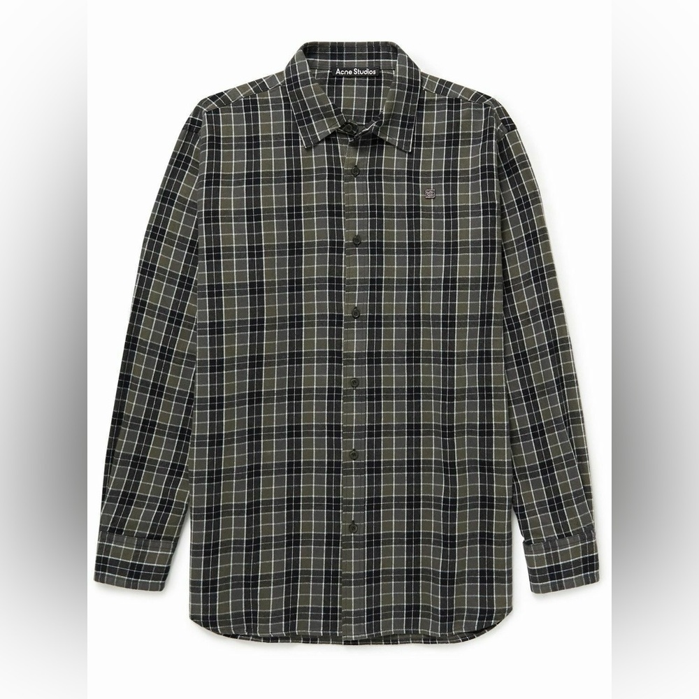 Acne Studios - Oversized Logo-Appliquéd Checked Cotton-Flannel Shirt